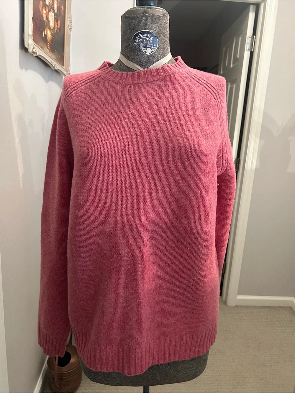 J. Crew Pink Lambswool Crewneck Sweater
